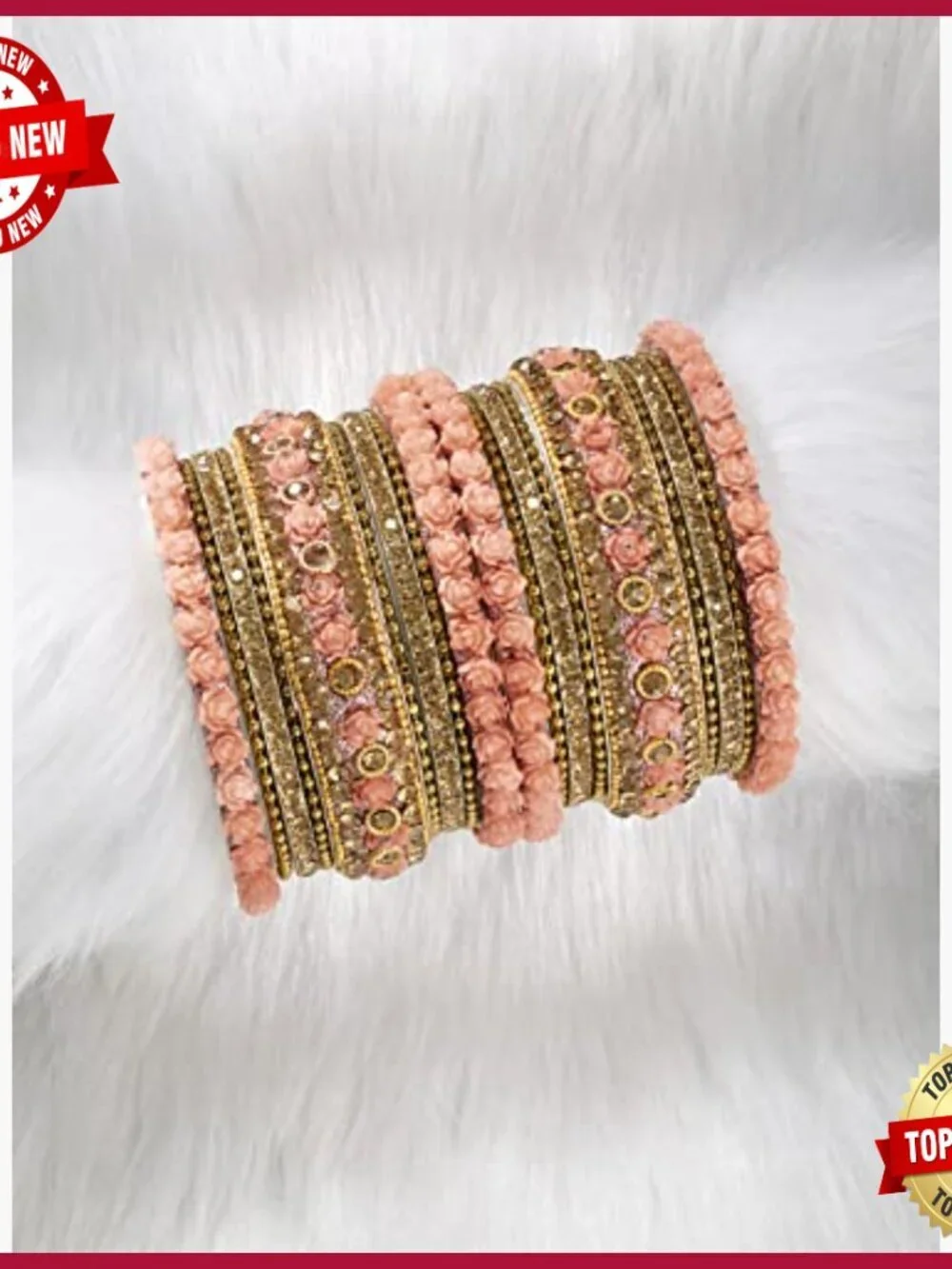 Indian Wedding Bangle Set Stone Studded Chura Jewelry Gift for Women